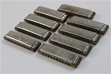 Babe Zaharias' Personal Used Set of (9) Horner Harmonicas in Mahogony Box