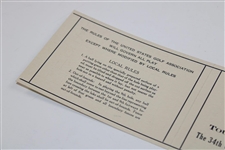 1930 US Open At Interlachen Country Club Tournament Scorecard