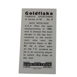 Jack Nicklaus 1971 Barratt & Colid Goldflake Famous Sportsmen  Golf Rookie Card No.6