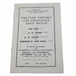 Rees, Ward, Locke & Von Nida Signed British Empire 500 Pound Challenge Golf Match Program JSA ALOA
