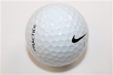 Tiger Woods Signed 2008 Ltd Ed 'Range Driven' Card w/Used Practice Golf Ball Display #69/500 JSA ALOA