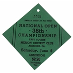 1934 US Open at Merion Golf Club Saturday Final Round Ticket #5521 - Rare