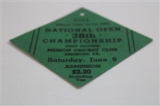 1934 US Open at Merion Golf Club Saturday Final Round Ticket #5521 - Rare