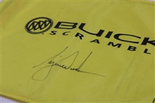 Tiger Woods Signed Buick Scramble Yellow Course Flag JSA ALOA