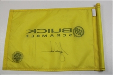 Tiger Woods Signed Buick Scramble Yellow Course Flag JSA ALOA