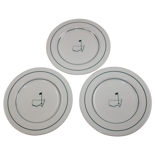 Three (3) Classic Masters Logo Ceramic Salad Plates