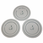 Three (3) Classic Masters Logo Ceramic Salad Plates