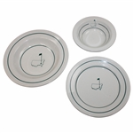 Three (3) Classic Masters Logo Ceramic Dishes - Plate, Bowl & Salad Bowl