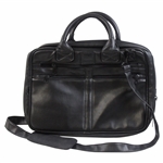 Masters Tournament Logo Premium Black Leather Briefcase/Laptop Bag