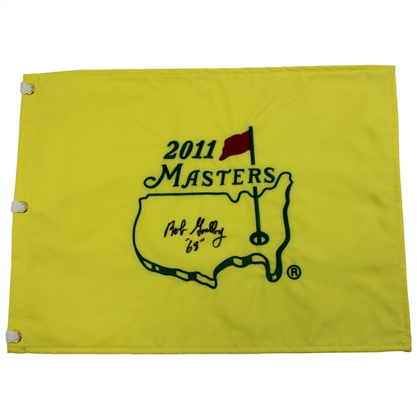 Bob Goalby Signed 2011 Masters Embroidered Flag with 68 JSA ALOA
