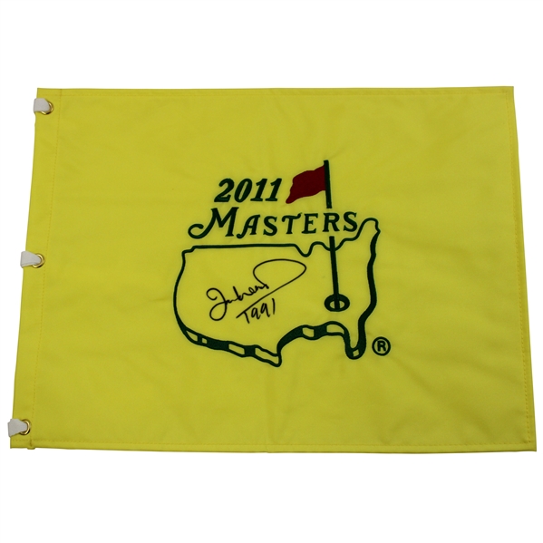 Ian Woosnam Signed 2011 Masters Embroidered Flag with 1991 JSA ALOA