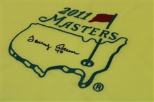 Tommy Aaron Signed 2011 Masters Embroidered Flag with '73' JSA ALOA