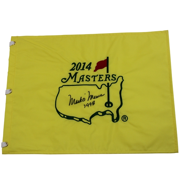 Mark OMeara Signed 2014 Masters Embroidered Flag with 1998 JSA ALOA