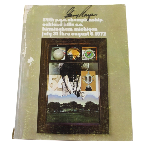 Gary Player Signed 1972 PGA Championship at Oakland Hills Program JSA ALOA