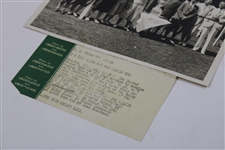 Bobby Jones, Francis Ouimet & US Team Receive 1928 Walker Cup Trophy at Chicago GC Original Underwood Photo
