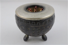 Vintage Mesh Pattern Golf Ball Themed Sterling Silver Lighter/Matches Holder w/Matches