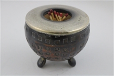 Vintage Mesh Pattern Golf Ball Themed Sterling Silver Lighter/Matches Holder w/Matches