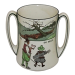 Promise Little And Do Much' Golf Scene Double Handled Ceramic Vase
