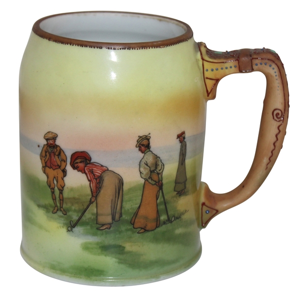 Circa 1911-21 Hand Painted Nippon Golf Scene Mug