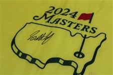 Scottie Scheffler Signed 2024 Masters Tournament Embroidered Flag JSA ALOA