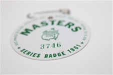 1961 Masters Tournament SERIES Badge #3746 - Gary Player Winner