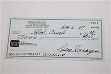Gene Sarazen Signed Personal 1997 Check to Shoal Creek for $5.00 - Sarazen Collection JSA ALOA