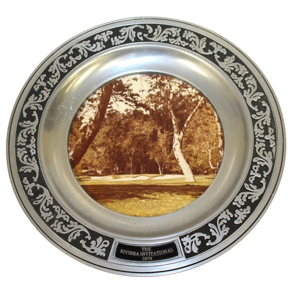 1979 The Riviera Invitational Tournament Commemorative Pewter Plate with Photo