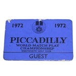 1972 Piccadilly World Match Play Championship at Wentworth GC Guest Badge