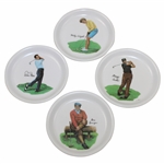 Four (4) Wilson Golf Player Small Coasters, Gene Sarazen, Mickey Wright, George Archer, & Dave Marr