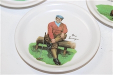 Four (4) Wilson Golf Player Small Coasters, Gene Sarazen, Mickey Wright, George Archer, & Dave Marr