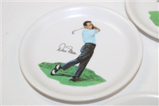 Four (4) Wilson Golf Player Small Coasters, Gene Sarazen, Mickey Wright, George Archer, & Dave Marr