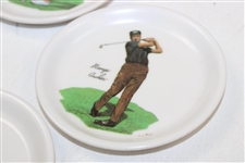 Four (4) Wilson Golf Player Small Coasters, Gene Sarazen, Mickey Wright, George Archer, & Dave Marr