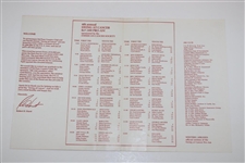 Gene Littler Signed 1975 Swing At Cancer Pairing Sheet JSA ALOA