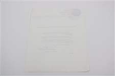 Helen Lengfeld Signed 1969 California Women's Amateur Contestant Acceptance Letter Pebble Beach Tournament Invitation
