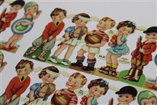 Six (6) Vintage Sports Die-Cut Panels 