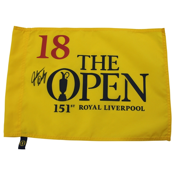 John Daly Signed 2023 OPEN Championship at Royal Liverpool Screen Flag JSA ALOA