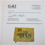John Daly Signed 2023 OPEN Championship at Royal Liverpool Screen Flag JSA ALOA