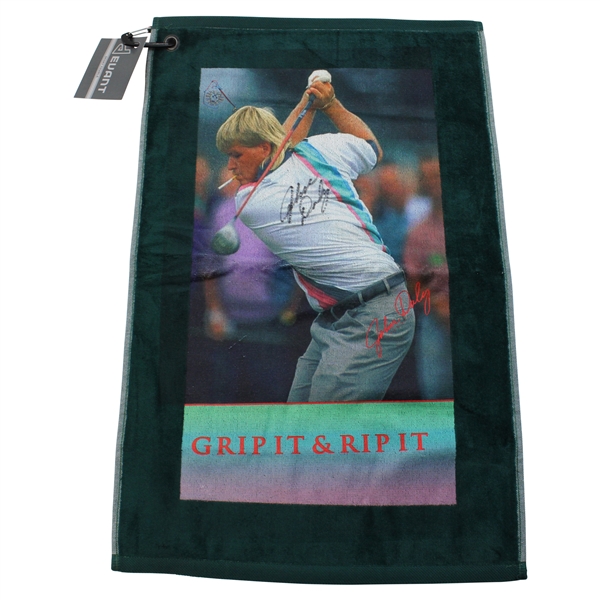 John Daly Signed Green Grip It & Rip It Sport Devant Bag Towel JSA ALOA