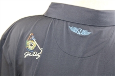 John Daly Signed Personal Straight Down Blue Performance 3XL Shirt w/Sponsors JSA ALOA
