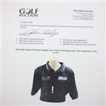 John Daly Signed Personal Straight Down Blue Performance 3XL Shirt w/Sponsors JSA ALOA