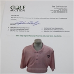 John Daly Signed Personal Pink Polo 3XL Golf Shirt JSA ALOA
