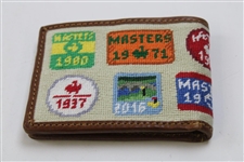 2024 Masters Tournament Logo Masters Badge Hand-Stitched Needlepoint Wallet in Original Box