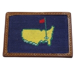 2024 Masters Tournament Logo Navy Hand-Stitched Needlepoint CC Wallet in Original Box