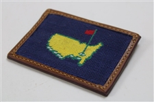 2024 Masters Tournament Logo Navy Hand-Stitched Needlepoint CC Wallet in Original Box