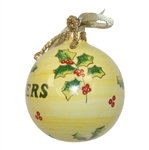 2024 Masters Hand Painted Yellow Ceramic Globe Ornament in Original Box