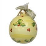 2024 Masters Hand Painted Yellow Ceramic Globe Ornament in Original Box