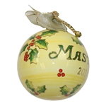 2024 Masters Hand Painted Yellow Ceramic Globe Ornament in Original Box