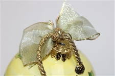 2024 Masters Hand Painted Yellow Ceramic Globe Ornament in Original Box
