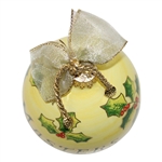 2024 Masters Hand Painted Yellow Ceramic Globe Ornament in Original Box
