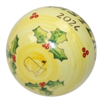 2024 Masters Hand Painted Yellow Ceramic Globe Ornament in Original Box